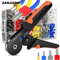 Crimping Pliers Ferrule Sleeves Tubular Terminal Tools Hexagonal Self-Adjustable Ratchet Wire Crimper Household Electrical Sets