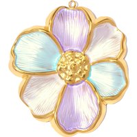 3pcs/Lot Stainless Steel Enamel Rainbow Flower DIY Charm Enamel Rainbow Flower Necklace Pendant Women Eye Jewelry Wholesale