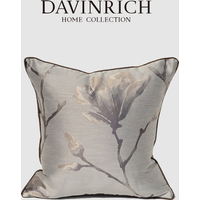 DAVINRICH Magnolia Blossom Jacquard Throw Pillow Cover Modern Simple Luxury Cushion Case 45x45cm Gray For Couch Sofa Living Room