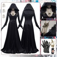 Village Bela Lady Dimitrescu Cosplay Fantasy Costume Disguise for Women Female Dress Fancy Dress Up Halloween Carnival Suit