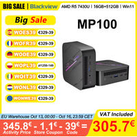 Mini PC Blackview MP100, AMD Ryzen5 7430U, 16 Go/32 Go de RAM, 512 Go/1 To de ROM, WiFi 6, Windows 11, 6 cœurs, 12 threads, BT5.2, mini ordinateur