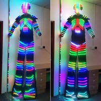 LEDColor-changing stilt costume, luminous performance props, helmet, bar mechanical luminous outfit for men