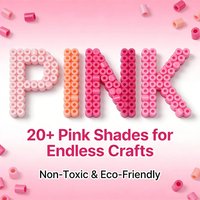 2.6mm Pink Series 24 Colors Fusible Perler Beads, 1000PCS Bulk Refill Pack for DIY Art Craft & Mosaic Puzzle