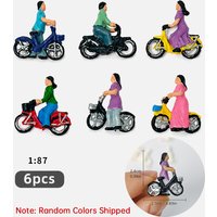 AliExpress NONE 6pcs/set HO Scale 1:87 Mini Cyclist People Miniature Bike Rider Figures Railway Diorama Scene Layout Decor Supplies