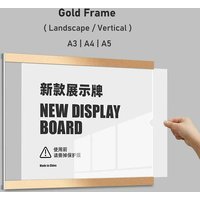 Single-deck Wall Acrylic Frame A4 A5 A3 Picture Frame Gold Silver Acrylic Plate Photocard Holder Certificate License Plate Frame