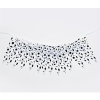 10m Soccer Party Banner Football Bunting Flags 20x30cm Black White Ball Print PE Plastic Kids Birthday Sports Game Day Decor