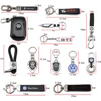1PC Car Metal Key Chain Keyrings Braided Rope Key Cover Sticker For Golf Jetta Passat Polo Tiguan Touran Beetle Key Chain