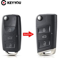 KEYYOU Flip Key For Volkswagen VW Golf 4 5 6 7 Jetta Passat CC Tiguan Polo Beetle Touran Skoda Remote Shell Fob Car Key No Blade