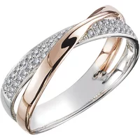 Classic Female Ring 925 Sterling Silver Two Tone X Shape Cross Rings For Women Infinite Dazzling Zircon Wedding Rings Anillos