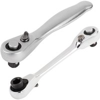 Mini 1/4 inch Double Ended Quick Socket Ratchet Wrench Rod Screwdriver Bit Tool Contain 1 x Ratchet Handle Wrench