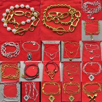 Jewelry Handmade Se; Mixed style jewelry set: pearl dotted necklace, star/heart pendant and gold/silver tone necklace