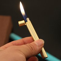 Stylish Mini Compact Butane Gas Metal Cigarette Shaped Lighter Grinding Wheel Pocket Lighter Smoking Accessories Nice Gift