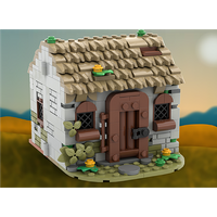 389 pieces architectural model - medieval small house creative puzzle children's building blocks toys