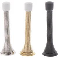1pc Spring Door Stops Flexible Heavy Duty Spring Door Stopper with RustProof Screw Rubber Bumper Tips