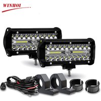 LED Work Light Bar with Wiring Harness Bracket Offroad 4X4 Car Led Spotlights Automobile Ledbar Pods Tractor ATV Accessories