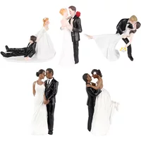 New Cake Toppers Dolls Bride and Groom Figurines Funny Wedding Cake Toppers Stand Topper Decoration Supplies Marry Figurine