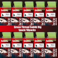 1pack/10Packs Sabiki Rig High Carbon Steel Hooks + Glow Beads, Efficient Sea Fishing Tackle for Mackerel/Sardine/Bass/Tuna