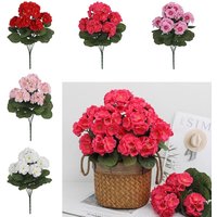 Multicolor Begonia Artificial Flower Silk Petals Desktop Ornament Simulation Geranium Flower Photo Props DIY Wreath Faux Flower