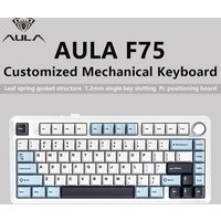 AULA F75 2.4G Wireless/Bluetooth/Wired Gaming Mechanical Keyboard RGB Customized 75% Layout OEM Profile Gasket Structure