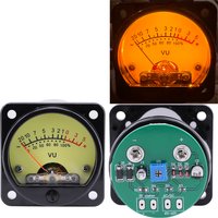 2PCS VU Meter Audio Level Indicator With Driver Board AC/DC 6-12V 45mm Panel VU Meter 500VU With LED Backlight Audio Level Amp