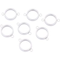 10pcs Stainless Steel 10mm Round Open Bezel Bracelet Connector Blanks Diy Hollow Pendant Frame For Resin Jewelry Making