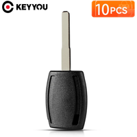 KEYYOU 10PCS Transponder Key Case HU101 Blade For Ford Fiesta Mondeo Focus C-Max S-Max Galaxy Kuga Remote Blank No Chip Cover