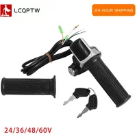 24/36/48/60V Power Speed Rotary Throttle Grip With Key With LCD Battery Display For Electric Scooter Bike Parts