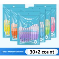 32Pcs 0.4-1.0mm Dental Slim Soft Interdental Brush Tooth Oral Hygiene Care Teeth Orthodontic Interdental Brush Tooth Cleaning