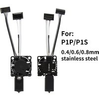 LabX1/ P1P/P1S Hardened Nozzle 0.4/0.6/0.8mm Metal Full Hotend With Cooling Fan For X1/X1C/P1/P1S 3D Printer Parts