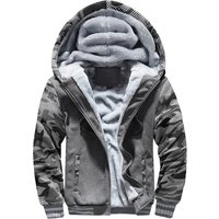 Men's Thicken Jacket Fleece Lining Winter Warm Hooded Coats Mens Windproof Full Zip Down Jackets Casual Outwear Sportswear