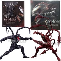 Figurka akcji SHF Venom Red Venom Carnage, ruchome stawy, zabawka Venom 2 z wymienną twarzą, model, lalka kolekcjonerska, idealna na prezent.