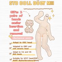 New Big 1/8BJD Body White Skin Ball Joint Body Doll Accessories Toy for BJD GSC STO doll head