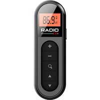 Mini Pocket FM Radio 76-108MHZ Rechargeable Portable Radio Receiver with Backlight LCD Display 3.5mm Headphone Receiving Antenna