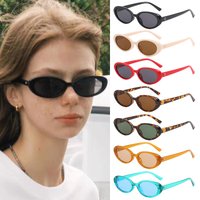 Hiking 4pcs/7pc Small Oval Vintage Anti Light Glasses 2024 Men Small Oval Eyeglasses Retro Fashion Women Shades UV400 Oculus