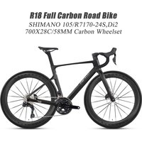 Twitter 2026 LightWeight Wireless R18 Full Hydraulic Brake Racing Carbon Road Bicycle 105/R7170 Di2 with Carbon Wheels For Sale
