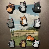 10pcs Set Fun Fridge Magnets - Creative Cat Themed Refrigerator Magnets Perfect for Your Fridge or Office Whiteboard