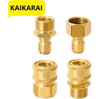 Pressure Washer Quick Disconnect Adaptor Set M22-15mm to 3/8 Quick Release Couplers for Attach Hose to The Water Pumps 5000 PSI