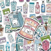 50pcs Ghost Foods Stickers Decals For Laptop Scrapbook Luggage Guitar Helmet DIY Graffiti Aesthetic Stickers Creative Gifts
