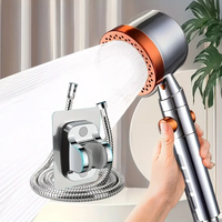 Five modes of handheld showerhead high-pressure water-saving filter showerhead one-button water-stop bathroom accessories