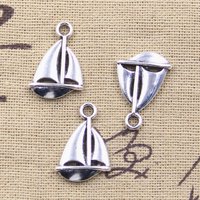 30pcs Charms Sailboat Ship Boat 20x14mm Antique Silver Color Pendants DIY Crafts Making Findings Handmade Tibetan Jewelry