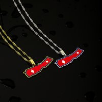 Fashion Nepal Map Flag Pendant Necklace Stainless Steel Men Women Country Maps Jewelry Nipars Gift