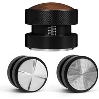 Self-leveling Espresso Coffee Tamper and Gravity Coffee Distributor Stainless Steel Walnut Cap 51mm 53mm 58.35mm