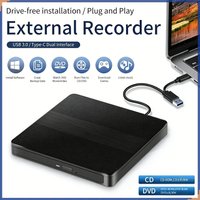 USB3.0 Type-C Slim 2 in 1 External CD RW DVD Writer Drive Reader Burner Player Optical Drives For PC Laptop DVD Burner Portable