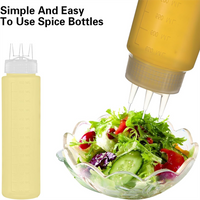Restaurantware Squeeze Bottles,Squirt Bottles Precision Tip Wide Mouth Clear Plastic Sauce Bottles For Condiments Dressing