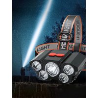 AliExpress 5 LED Flashlight Rechargeable with Built in Lithium Battery Strong Head Light Camping Adventure Fishing Cycling Headlamp