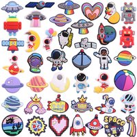 Single Sale 1pcs PVC Shoe Charms Astronaut Robot Planet UFO Ball Garden Shoes Button Decoration Hole Slipper Ornament for Bands