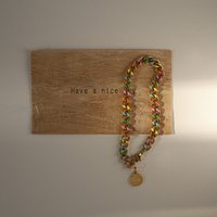 Fashion Arrival Stainless Steel Colored Drip Oil Wide Chain Bracelet Bangle High Quality Sweet Wrist Jewellery Gift