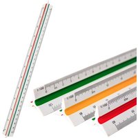 30cm Triangular Scale Ruler 1:20-1:500 Metal Plastic Straight Ruler Metric Architect Engineer Accurate Drafting Measure Tool