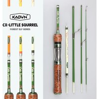 Cuixi Little Squirrel UL Lure Fishing Rod, Glass Fiber Multi-section Portable Travel Eject Rod for Stream Micro Fishing