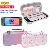 Hard Shell Carrying Case for Switch 2 – Cute NS2 Case Includes 12 Game Card Slots, NS 2 Protective Travel Bag for Kids & Gamers